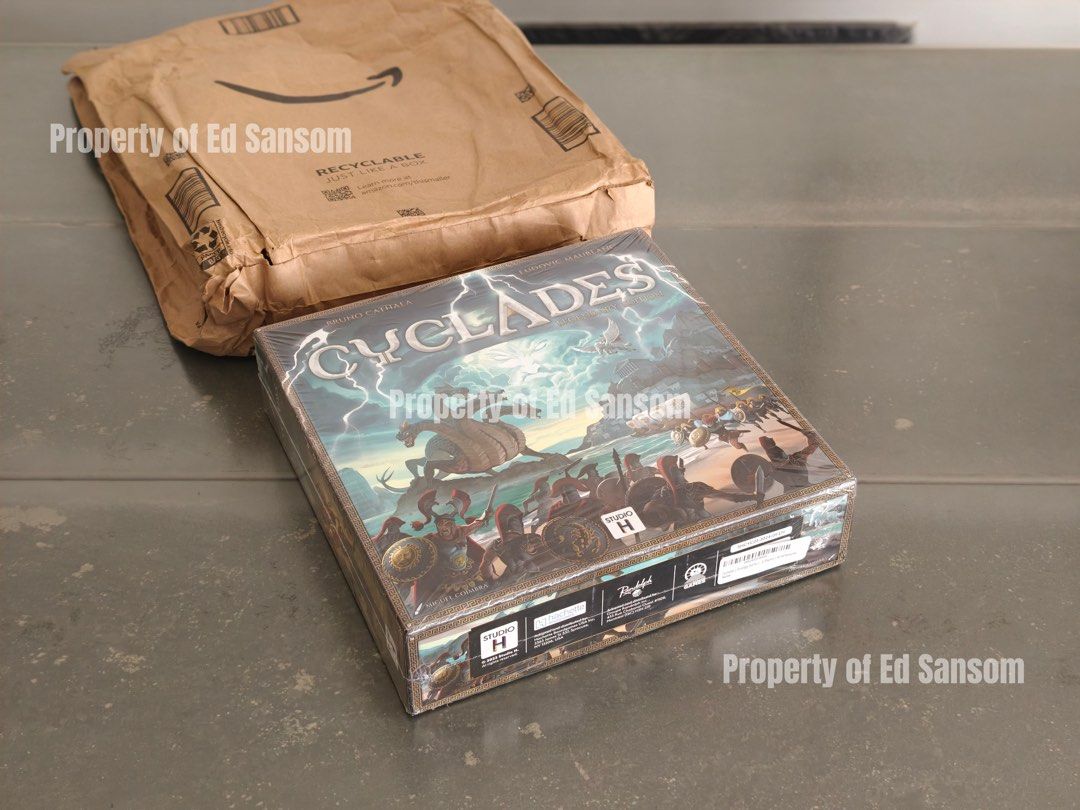 Cyclades Legendary Edition (Retail Version) (Category: Board Games & Puzzles) located in Taguig. Submitted by edmarsombillo (Listing ID 1467721704, Image 2). Description: FOR SALE: Cyclades Legendary Edition (Retail Version) Price: ₱4,150 • Brand new and sealed in shrink wrap • Game Box has transit damage (see photos) because the seller shipped it without an outer box or adequate protection • Originally intended as a gift, but the recipient reque