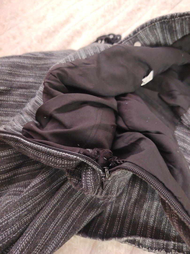 Dark Grey Pinstripe Laced Mini Skirt (Category: Skirts) located in Mabalacat. Submitted by Jackikay.PreLoved (Listing ID 1467619232, Image 3). Description: - Color: Dark grey with white pinstripes - Style: Y2K alternative, flared hem with slight raw edge - Details: Front lace-up black cord with silver-tone eyelets - Closure & Lining: Convenient side zipper and comfortable black inner lining - Styling: Pairs amazingly with boots or platform shoes 
