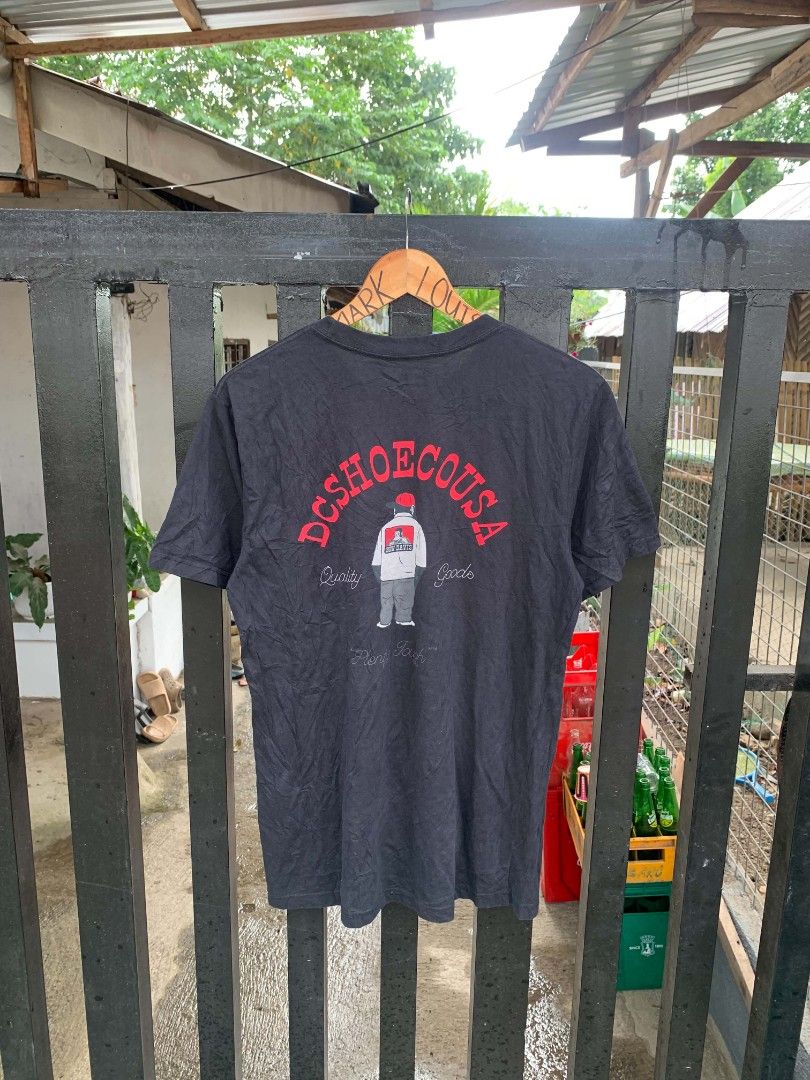 DC x Ben Davis Black Graphic T-Shirt (Category: Tshirts & Polo Shirts ) located in Manila. Submitted by louiseluch69680 (Listing ID 1467647279, Image 2). Description: - Brand: DC x Ben Davis - Color: Black - Size: Small (dimes 19.5x28.5) - Design: Small left chest graphic, large red DC SHOE CO USA and Ben Davis back graphic - Material: 100% Cotton - Condition: excellent, no issue, 9.4/10 color rate, color may due to lighting .