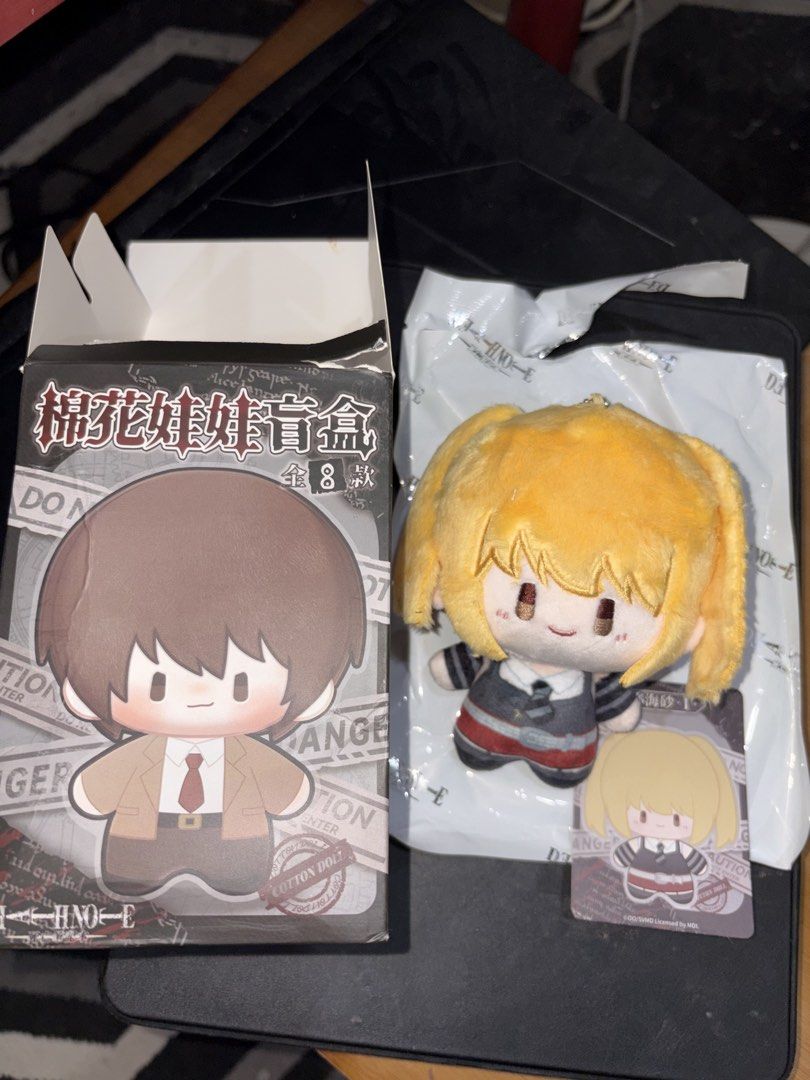 Death Note Misa Amane Plush (Category: Plushies & Soft Toys) located in Pasig City. Submitted by saturnscope (Listing ID 1467716595, Image 1). Description: - Misa Amane from Death Note - With box, foil, and card Rfs: Not my prio 📍 Pasig, Manggahan MOD: Lalamove MOP: Gcash.