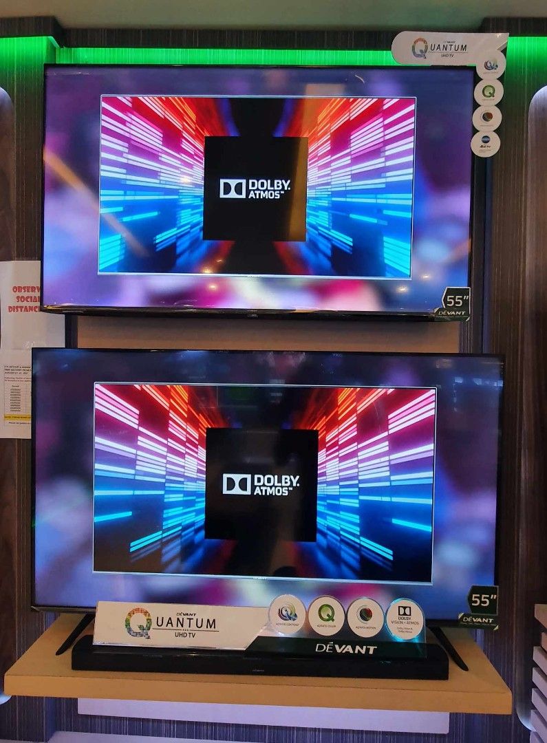 DEVANT Smart TV (Category: TV) located in Makati City. Submitted by chuck_claros (Listing ID 1467633237, Image 3). Description: DEVANT Smart Tv (4k, UHD And Quantum) ☑️Brand New Factory Sealed Unit With Official Sales Invoice And Warranty. ◽(SMART TV) 32 inch - 32stw105 - 10,990 43 inch - 43stw105 - 14,890 ◽(4K/UHD/SMART TV) 43 inch - 43uhd206 - 18,990 55 inch - 65uhd206 - 23,990 65 inch - 65uhd206 - 32,990 75 inch - 75uhd206 - 44,490 ◽(QUANTUM U