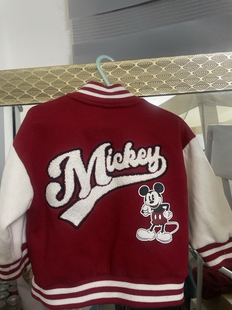 Disney Mickey Mouse Varsity Jacket (Category: Babies & Kids Fashion) located in Bacolor. Submitted by louiviellefinds (Listing ID 1467764876, Image 2). Description: Bought in US Worn few times lang Super cute 🥰.