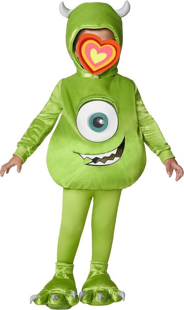 Disney Pixar Monsters Inc costume (Category: Babies & Kids Fashion) located in Pasig City. Submitted by sparklingaloha (Listing ID 1467641088, Image 1). Description: - Authentic Mike Wazowski Monsters Inc. costume - Includes full tunic with iconic eye and smile, matching green leggings, horned hood, and clawed foot covers - Crafted from soft, comfortable velour material - Ideal for Halloween, costume parties, school dress-up days, and trick-or-tr