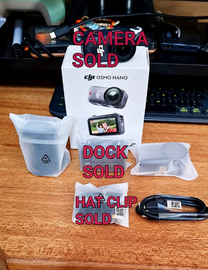 DJI Osmo Nano Accessories PART OUT (Category: Cameras) located in Paranaque City. Submitted by mispelled (Listing ID 1466718992, Image 1). Description: - Item: DJI Osmo Nano Action Camera PARTS OUT MAGNETIC LANYARD BNEW - P1.2k MAGNETIC SUCTION MOUNT BNEW - P1.5k PROTECTIVE CASE BNEW - P1k TYPE 2 USB CABLE BNEW- P800 SOLD ITEMS • NANO VISION DOCK - SOLD • 64GB OSMO NANO **CAMERA ONlY** - USED FOR 1 WEEK. - SOLD • MAGNETIC HAT CLIP - SOLD - Meetup