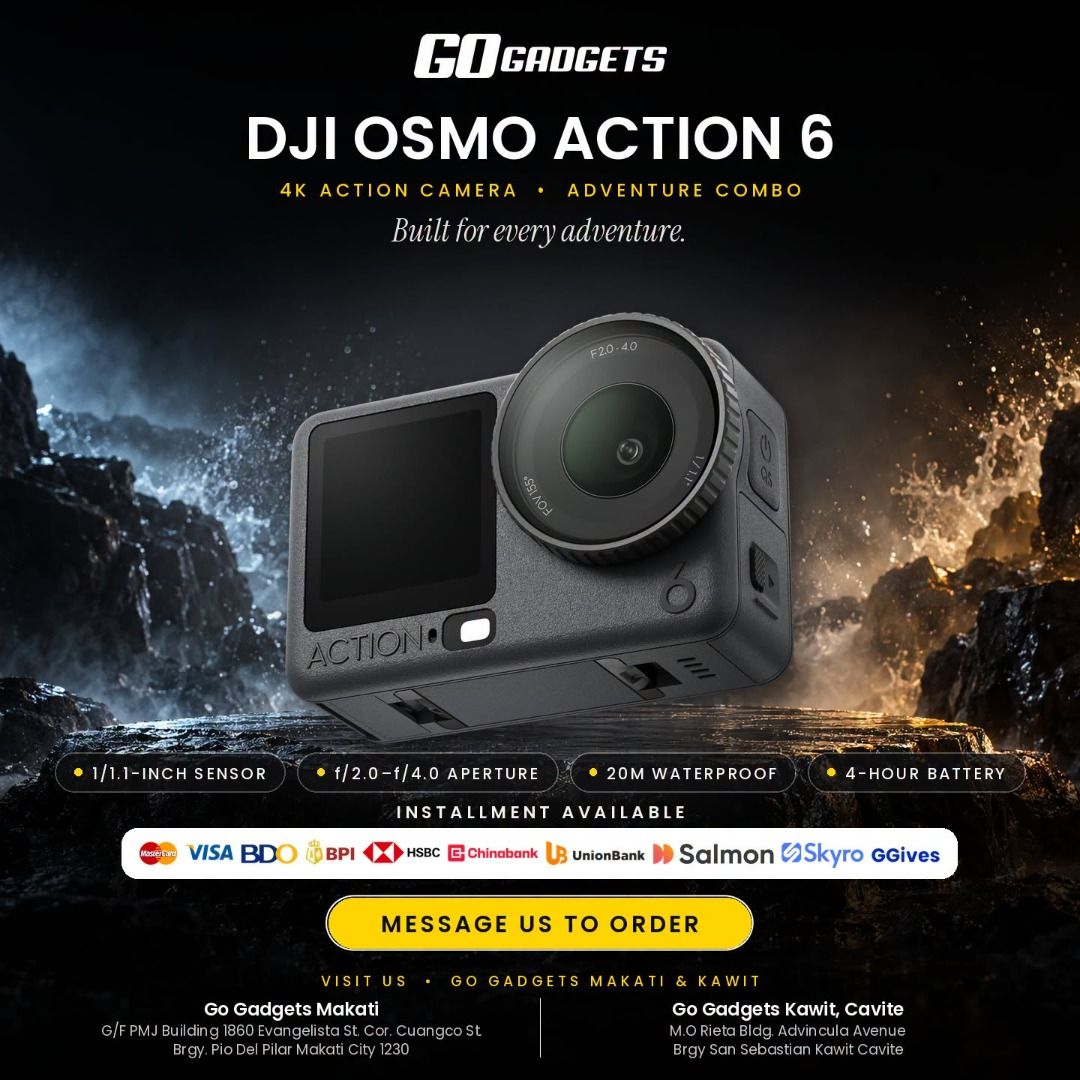 Drones, action cams and pocket gimbals from DJI, (Category: Drones) located in Makati City. Submitted by eckang12 (Listing ID 1467621887, Image 3). Description: 🎥 Perfect for: ✔ Aerial photos & videos (drones) ✔ Travel videos ✔ Vlogging & content creation ✔ Motorcycle rides & motovlogging ✔ Action & sports shots.