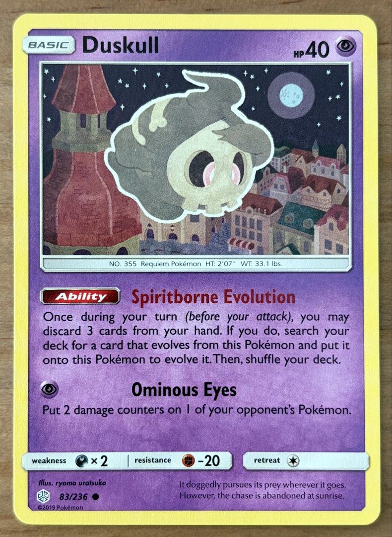 Duskull | Pokemon Cards ~ Cosmic Eclipse (Category: Raw Singles) located in Makati City. Submitted by cardlab (Listing ID 1467622648, Image 1). Description: Items are 💯 authentic/original/legit. About The Card: •Language: EN • Number: 83/236 • Common • Normal FOR: • Cards ₱99 and below with Card Sleeves • Cards ₱100 and up with Card Sleeves and Used Toploader • ₱10 for Bnew Tops Packaging (If Shipping): ✔️ Plastic cover ✔️ Cardboard ✔️ Bubble wr