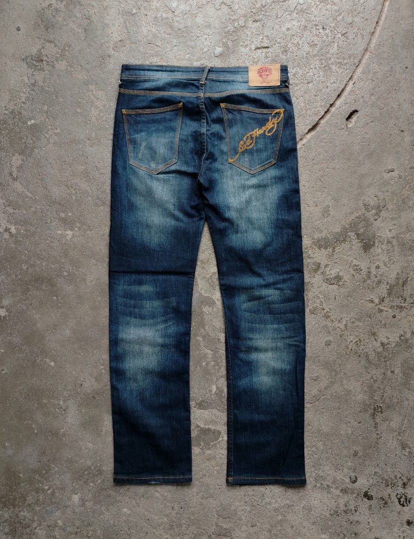 Ed Hardy Embroidered Denim (Category: Jeans) located in Muntinlupa City. Submitted by lokalthriftco. (Listing ID 1467742821, Image 1). Description: Size 33 No issue Need wash Like new condition.