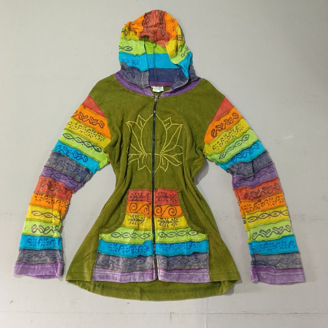 Embroidered Rainbow zip up (Category: Coats, Jackets and Outerwear) located in Pili. Submitted by jevin_ukay (Listing ID 1467641948, Image 1). Description: size: Small to Medium on tag Good condition NEED WASH.