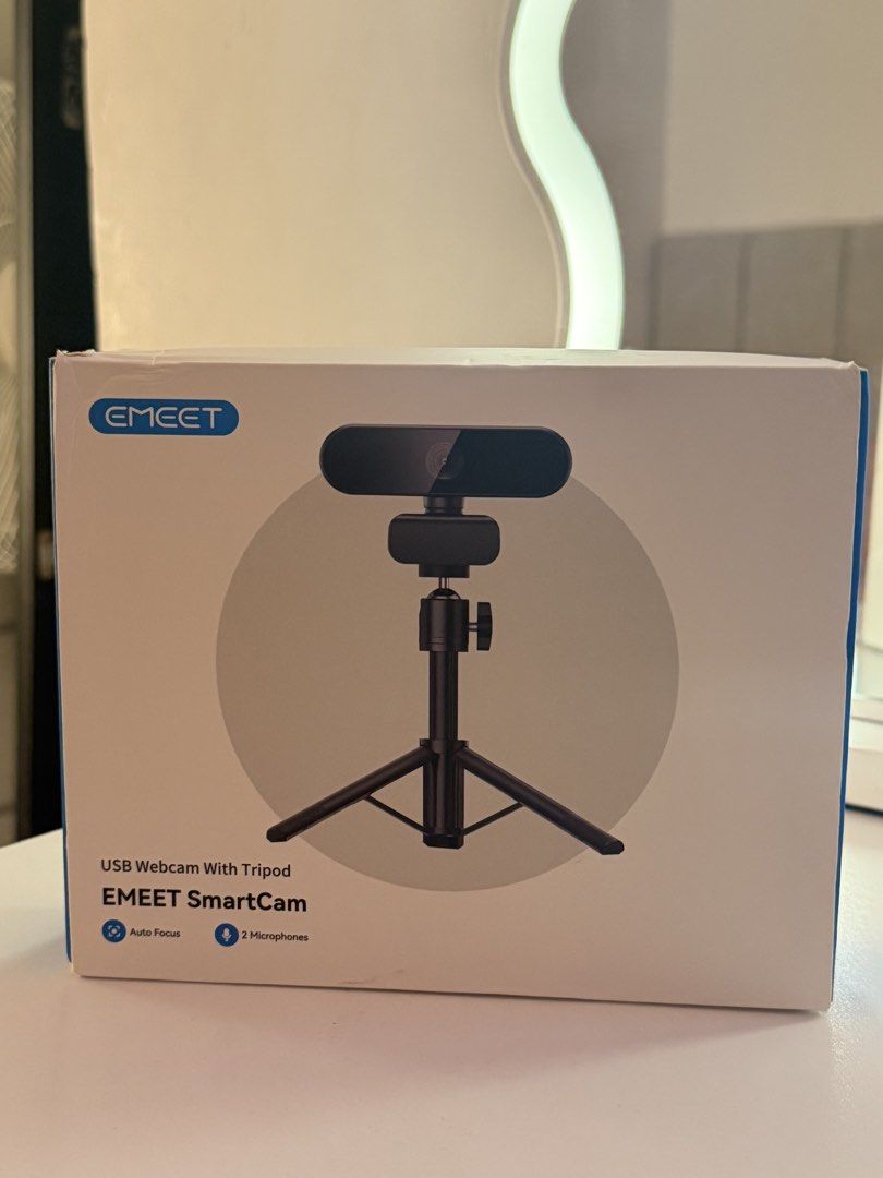 EMEET C60E 4K Webcam With Tripod (Category: Webcams) located in Angono. Submitted by mariefinds (Listing ID 1467739992, Image 1). Description: EMEET C60E 4K Webcam With Tripod Never used but tested - no issues 1000 pesos only! originally bought for 1600+ Rfs: Impulsive purchase. Quality is great but I still prefer my macbook camera ☺️ Location: Angono, Rizal.
