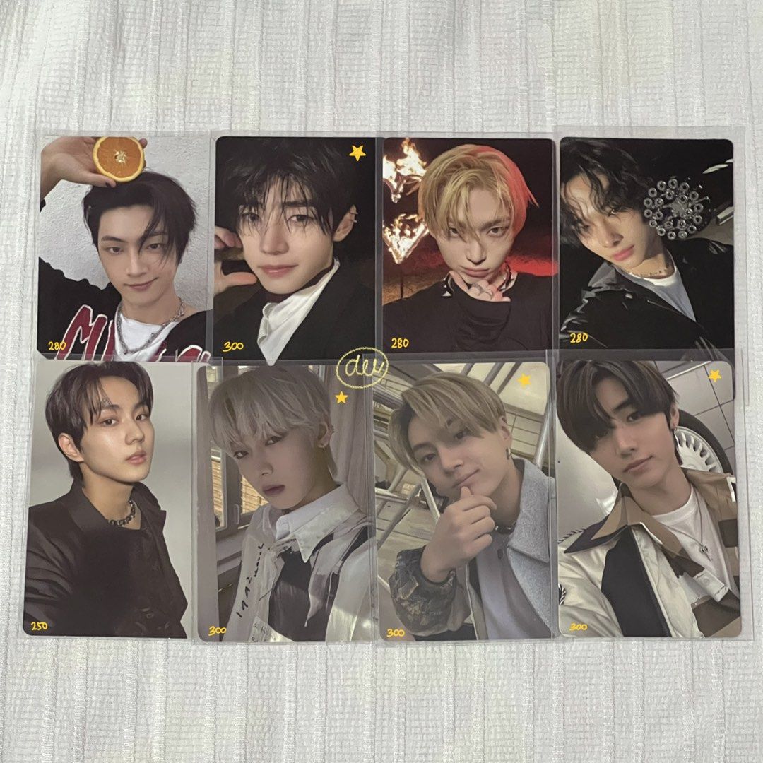 enhypen album selca photocards (Category: K-Wave Merchandise) located in Las Pinas. Submitted by cuppyhour (Listing ID 1467731318, Image 1). Description: prices on pic most pcs in great condition but x sensi 🚚 free sf if you reach a total of ₱200 ⭐️ 1:1 rfs: stopped collecting.