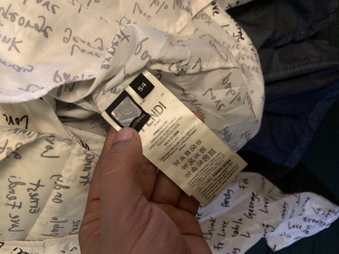 Fendi Think Love Soft Windbreaker (Category: Coats, Jackets and Outerwear) located in Cagayan de Oro. Submitted by sumshineservices (Listing ID 1467628553, Image 3). Description: Fendi Think Love Soft Windbreaker Large Good Condition No issue.