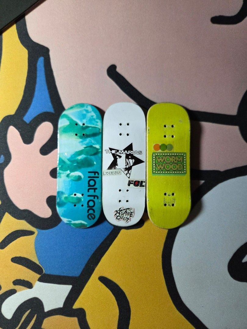 Fingerboard SALE (Category: Action & Battle Toys) located in Calamba. Submitted by 7elevenz (Listing ID 1467690705, Image 1). Description: Flatface G15.12 - 1999 Wormwood - 349 Reshaped Zwart Awake Cult - 349 take all for 2,649 FREE SHIPPING!.