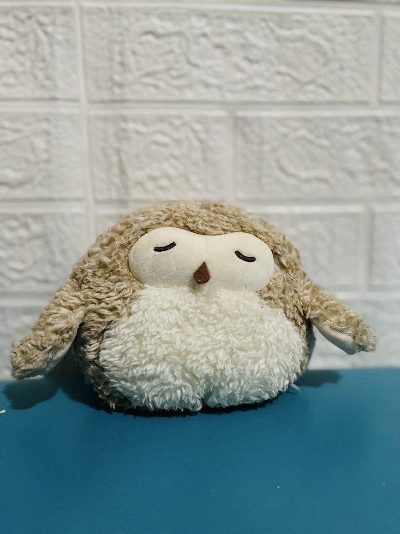 Fluffy Owl Plush Toy Stuffed Animal (Category: Plushies & Soft Toys) located in Manila. Submitted by myshanshine (Listing ID 1467815428, Image 1). Description: - Super soft and fluffy brown and white plush - Adorable sleepy embroidered eyes with a small brown beak - Round body shape featuring cute little side wings - Clean and well-kept condition - Great for collections or cozy bedroom decor.