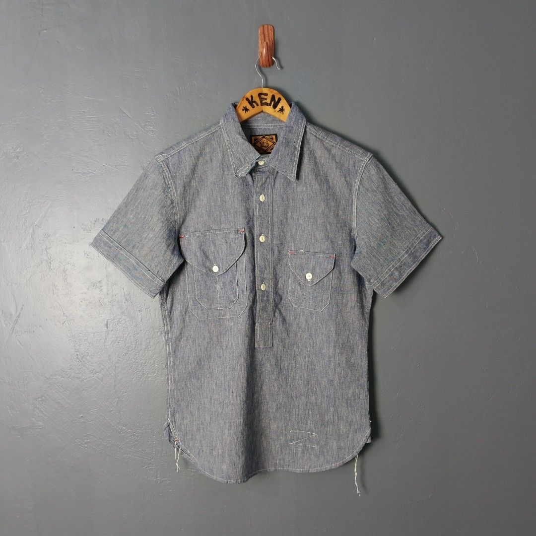 For Men - Bronson MFG - Work Shirt (Category: Tshirts & Polo Shirts ) located in Bacolod City. Submitted by drop.ph (Listing ID 1467784814, Image 1). Description: Bronson - Work Shirt - Heart Made Authentic *Size S - 18.5x26.5 *Excellent cloth *Bleach stain at the back *Price: 680php *Add SF if outside Bacolod City.
