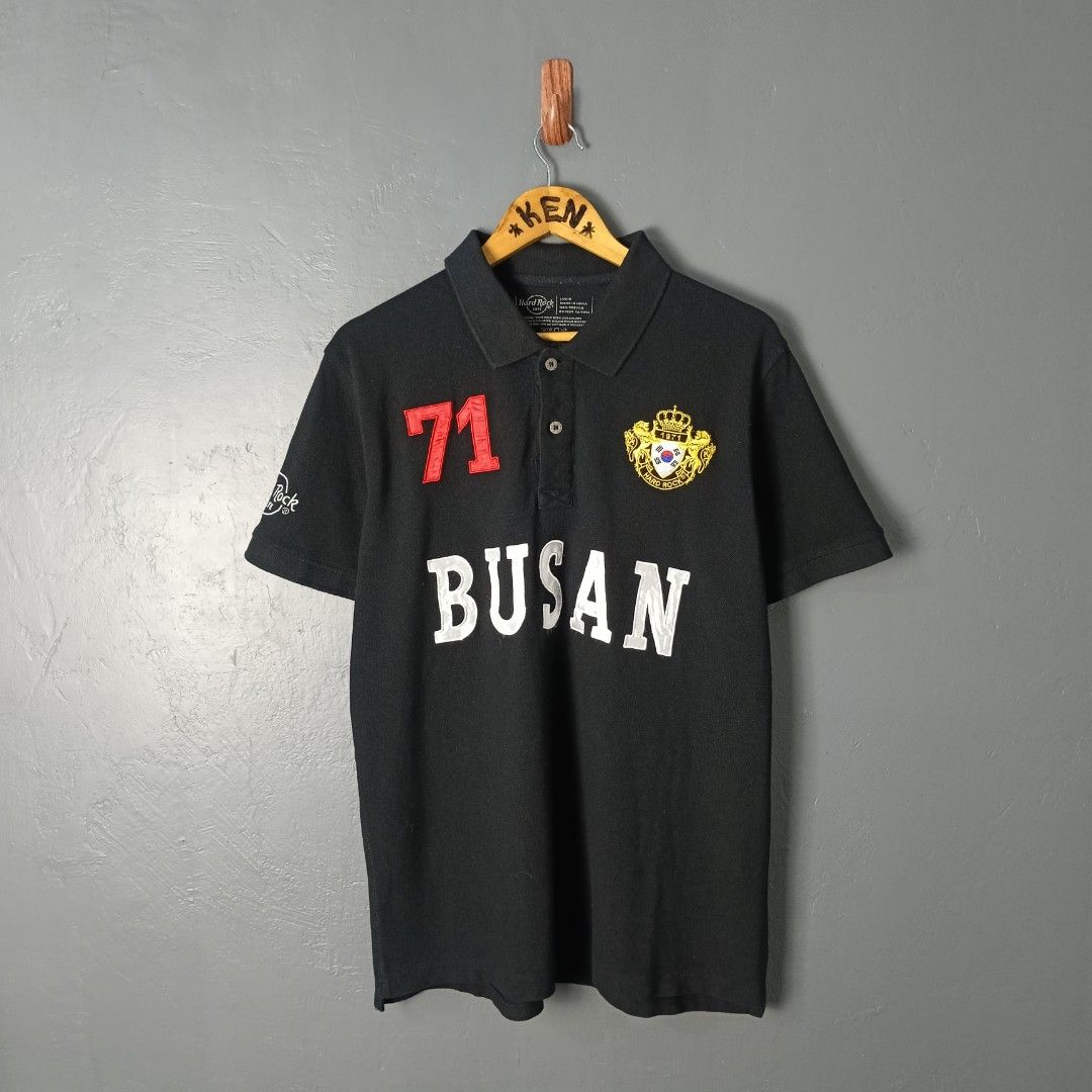 For Men - Hard Rock Cafe (Category: Tshirts & Polo Shirts ) located in Bacolod City. Submitted by drop.ph (Listing ID 1467737899, Image 1). Description: Hard Rock Cafe - Busan - Embroidered *Size L - 21.5x27, 28 Back *Very Good *Minor lints on patch *Price: 680php *Add SF if outside Bacolod City .