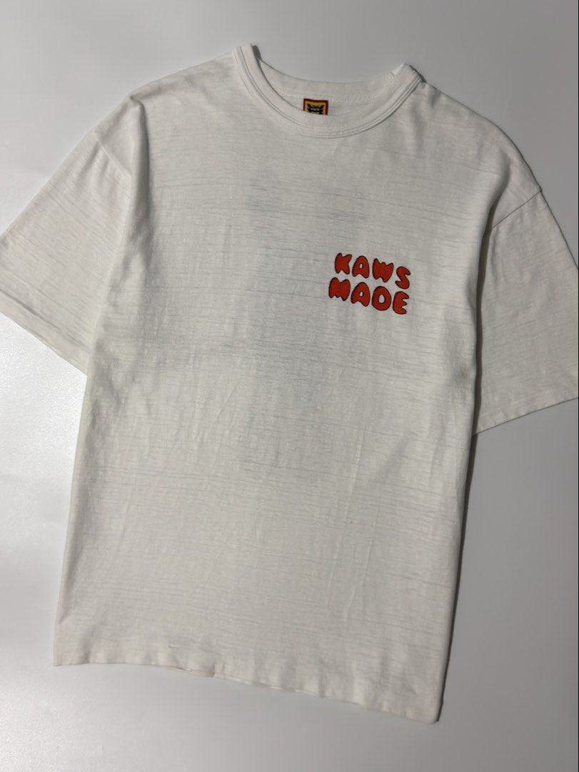 For sale (Category: Tshirts & Polo Shirts ) located in Marikina City. Submitted by hsatstnemesabeht (Listing ID 1467617874, Image 3). Description: Human made x kaws Size large Dimension Width 20.5 | Length 28 Good as new 💯.