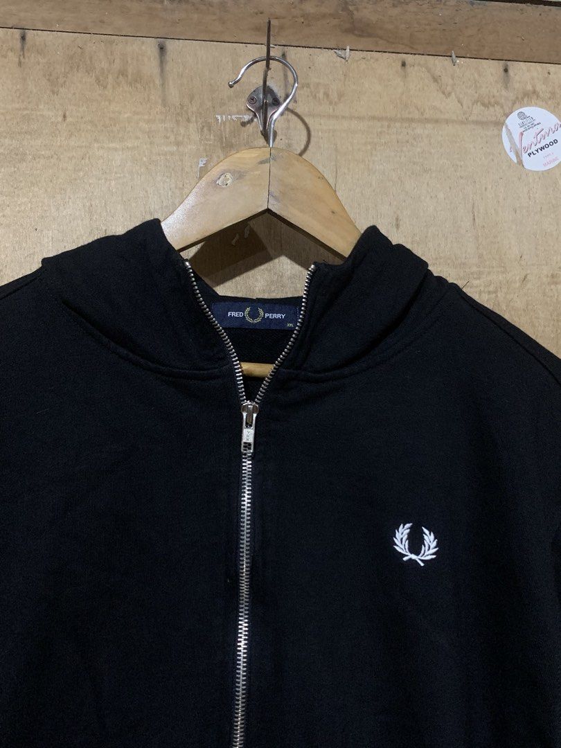 Fred Perry Zip Up Hoodie (Category: Coats, Jackets and Outerwear) located in Danao, Cebu. Submitted by monri (Listing ID 1467719752, Image 3). Description: Excellent Condition Color rate: 9/10 XXL on tag best fit to Medium - Large (american size, refer to dimes for clarification) 👇 W24xL27 (boxy type) No issue Need Wash Free shipping nationwide 📦.