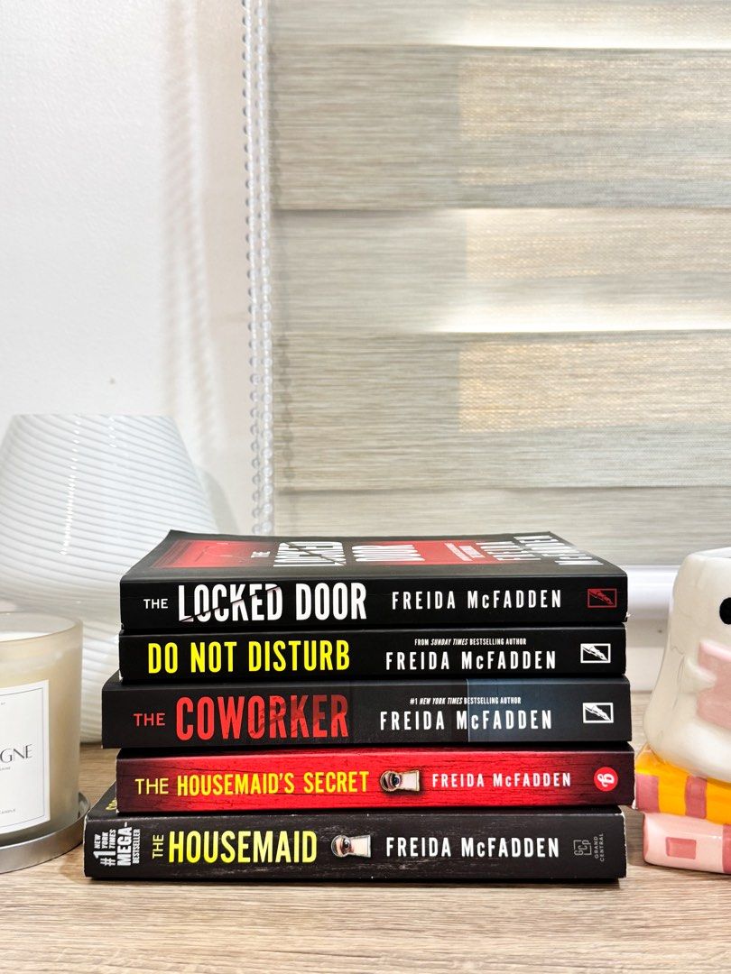 Freida McFadden (Book Bundle) (Category: Storybooks) located in San Jose. Submitted by lizbuxbaum (Listing ID 1467756271, Image 1). Description: - all books are BN except for The Locked Door - The Locked Door is GC-VGC (has minimal foxing) - MOP: Gcash, Maya - MOD: JnT, LBC (door to door or COP).