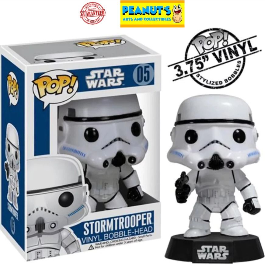 Funko Pop 05 Stormtrooper (Category: Vintage Collectibles) located in Manila. Submitted by memorylanestore (Listing ID 1467677500, Image 1). Description: NOTE: Please learn how to READ and UNDERSTAND the product description carefully and "Be a Responsible Buyer". *Sealed and brandnew *Guaranteed 100% authentic HASBRO product. *Photos courtesy of HASBRO. Disclaimer: All our collectible items are sold as posted. Any form of factory defect such as p