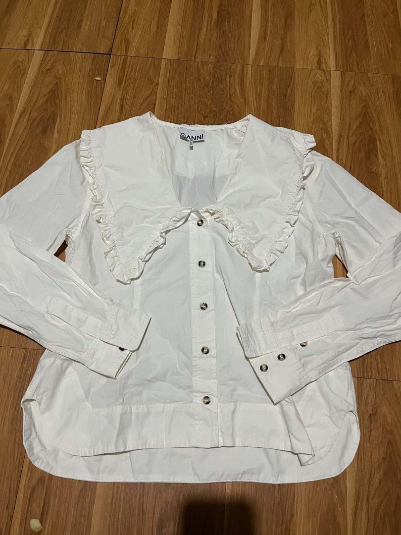 Ganni poplin shirt (Category: Shirts) located in Bulacan. Submitted by nifftyythrifty (Listing ID 1467708630, Image 1). Description: ganni poplin shirt size small to med..