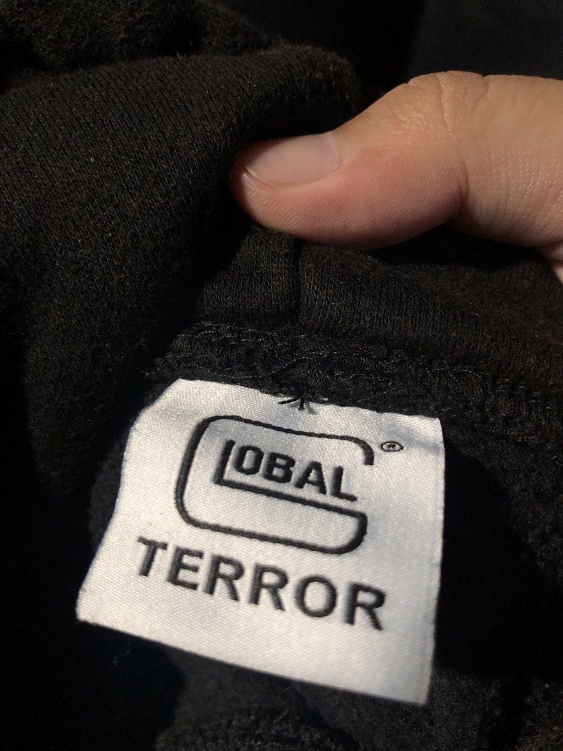 GLOBAL TERROR (Category: Hoodies) located in Manila. Submitted by new_yessirr (Listing ID 1467724558, Image 3). Description: GLOBAL TERROR 2XL ON TAG 26/30 2200 + SF THREATS TNT OVERTHOSE HOOLIGANS RADIO HI HYSTERIA BODEGA VESTIGIAL FTP FUCT SUICIDEBOYS.