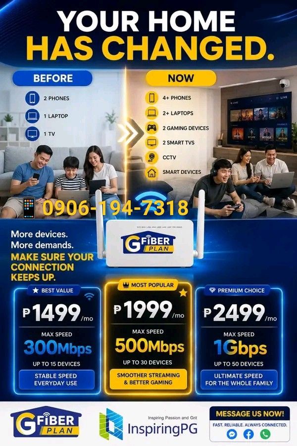 GLOBE FIBER POSTPAID (Category: Office & Business Technology) located in Alburquerque. Submitted by angelie1998 (Listing ID 1467662656, Image 1). Description: •••GLOBE AT HOME FIBER BROADBAND••• NO NEED TO VISIT ANY GLOBE STORE TO APPLY ⬆️🎉100%legit and trusted agent. REQ.1 VALID ID ONLY❕ 1 day process for FIBER. ⬅️NEW GLOBE AT HOME WIRED PLANS👀 🌐 GLOBE FIBER➡️ 🎉PLAN 1499 - 300mbps UNLIMITED👀 🎉PLAN 1999- 500mbps UNLIMITED👀 🎉PLAN 2499- 1Gb
