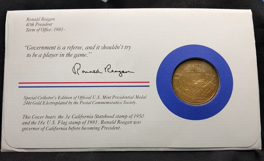 Gold-plated Presidential medal (Category: Announcements) located in Quezon City. Submitted by coinsandbanknotes (Listing ID 1467683127, Image 2). Description: first-day or commemorative postal cover featuring a gold-plated presidential medal, U.S. postage stamps, and a cancellation stamp 1500 each 2500 take all( 2).