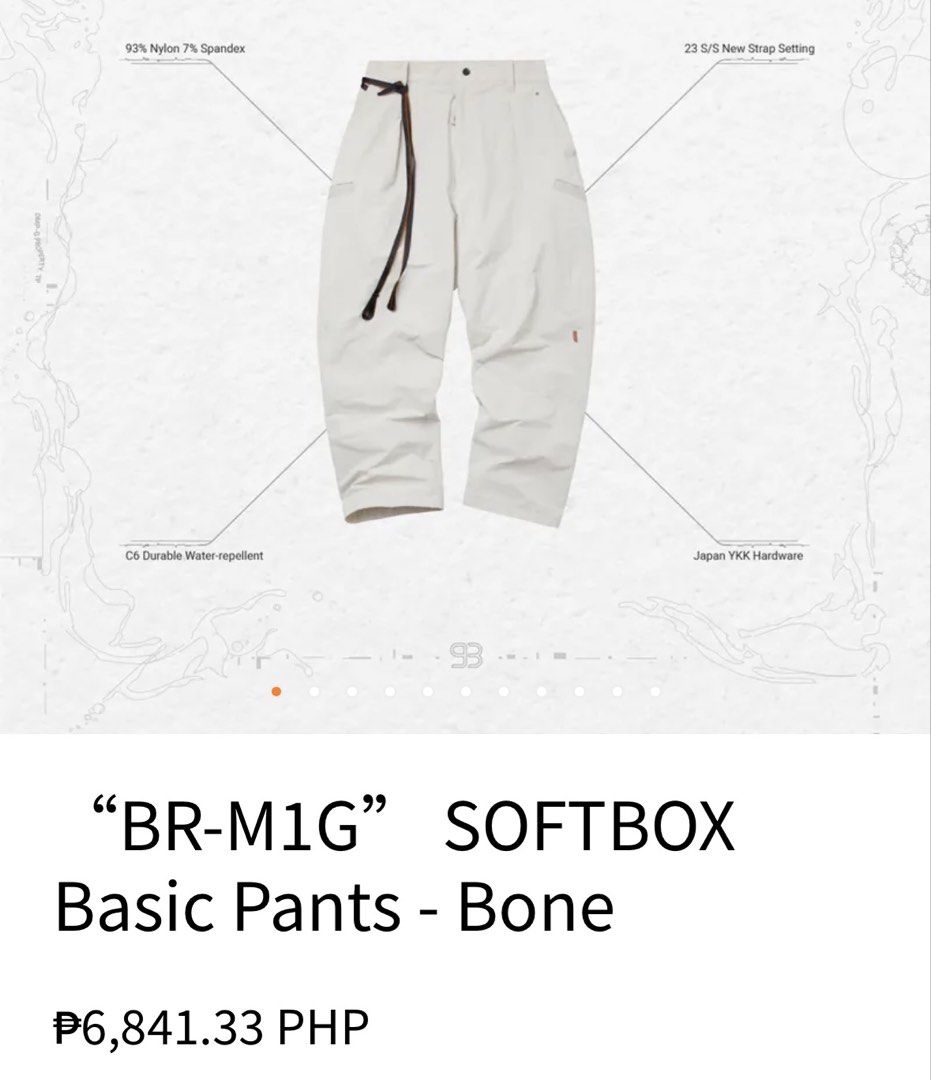 GOOPIMADE “MR-M1G” Softbox Basic Pants - White (Category: Trousers) located in Baguio. Submitted by viibodegaaa (Listing ID 1467722964, Image 1). Description: Item: GOOPIMADE “MR-M1G” Softbox Basic Pants - White Size: 2 Waist: 15’ **unstretched** Rise: 15.5’ Thigh: 15’ Inseam: 25’ Length: 38’ Leg opening: 9’ Price: 2280 **missing yung tali**.