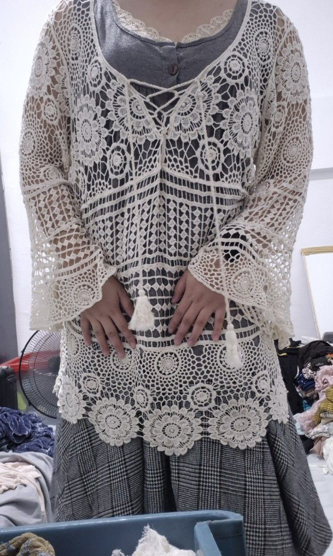 Gray & Beige Boho Cottagecore Morikei 4pc Set (Category: Sets or Coordinates) located in Calamba. Submitted by bb.lace (Listing ID 1467725259, Image 3). Description: fixed price no tingi as set only.