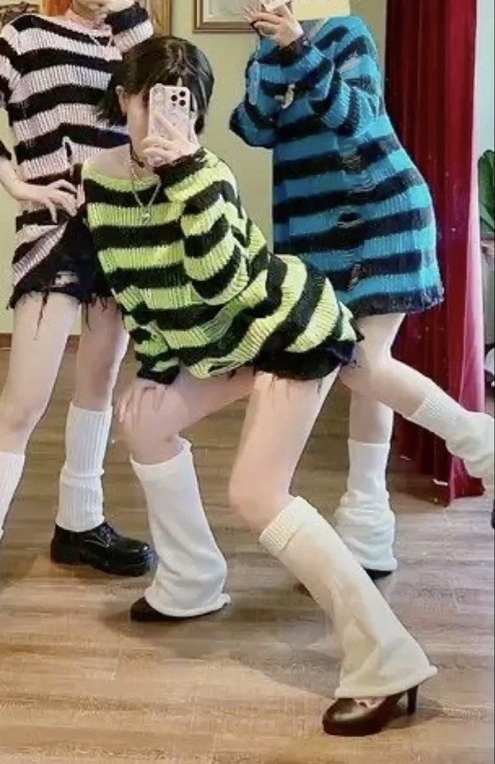 Green and Black Striped Knitted Sweater (Category: Longsleeves) located in Caloocan City. Submitted by olimijme (Listing ID 1467621732, Image 1). Description: Green and Black Striped Knitted Sweater -used for Buttercup cosplay -like new -soft -fits size S - M Shipping through Lalamove or Grab only, fee to be shouldered by buyer.