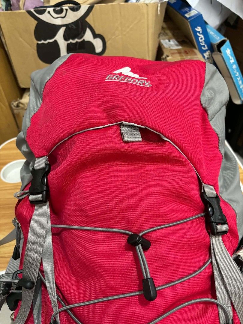 Gregory Alpenglow 30 Backpack Red Grey (Category: Backpacks) located in Manila. Submitted by liamsureplus.1995 (Listing ID 1467779156, Image 1). Description: - Brand/Model: Gregory Alpenglow 30 backpack - Colorway: Stylish red and grey - Comfort: Padded shoulder straps and back panel with mesh ventilation - Storage: Drawstring main compartment with top lid, side mesh pockets, and front bungee cord - Fit: Multiple adjustment straps for a customize
