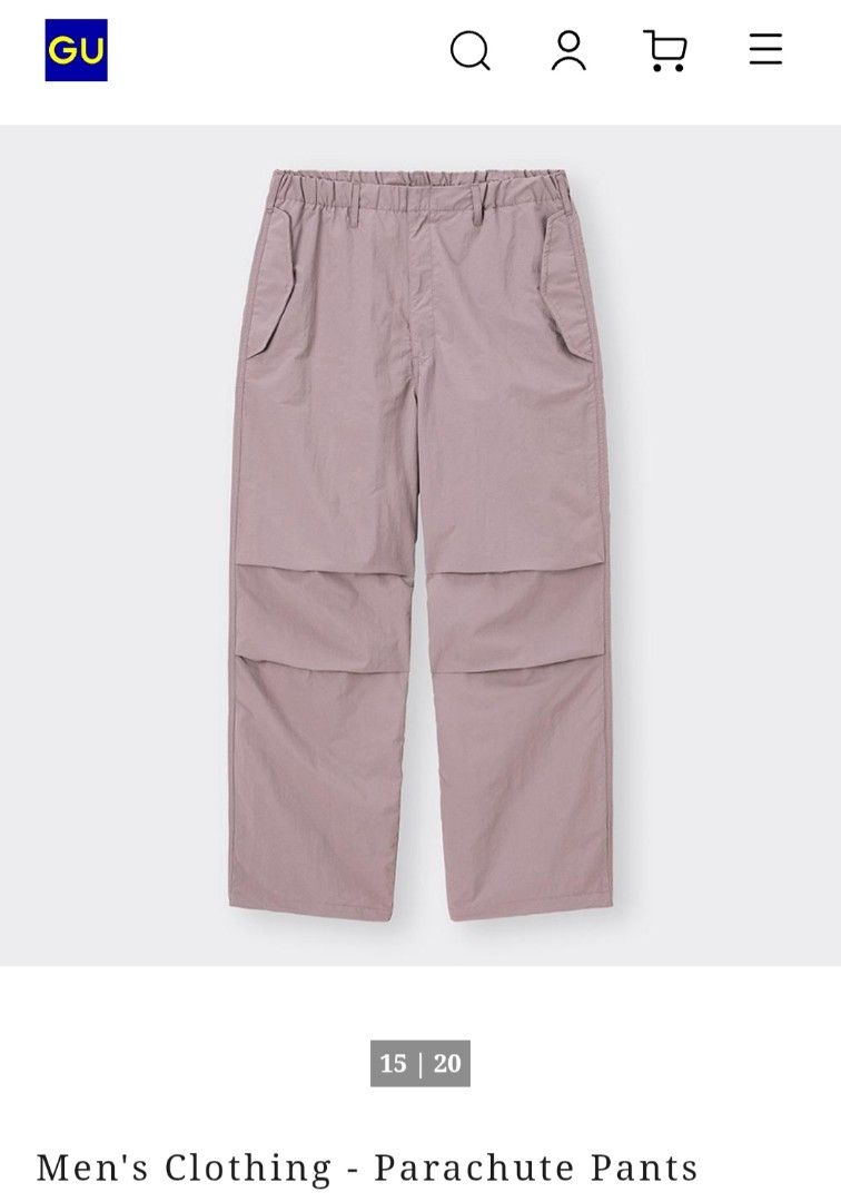 GU Parachute Pants(Unisex) (Category: Trousers) located in Quezon City. Submitted by khelou (Listing ID 1467713939, Image 1). Description: Unisex Garterized waistline .