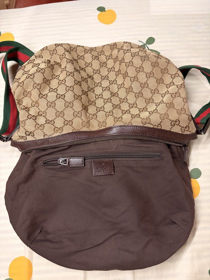 Gucci GG Canvas Web Half Moon Shoulder Bag c. 2000s (Category: Luxury Bags & Wallets) located in Butuan. Submitted by jdsthrift_22 (Listing ID 1467717396, Image 3). Description: In good condition Issue see photos Dimensions to be follow More photos or details please pm.
