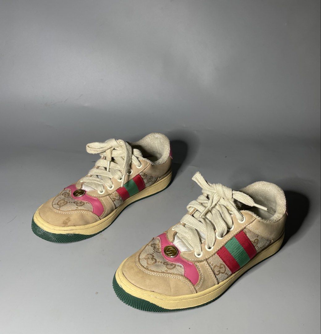 Gucci GG screener (Category: Sneakers) located in Tacloban City. Submitted by susthriftshop (Listing ID 1467794284, Image 2). Description: Gucci Excellent condition No sole separation very minimal dragging Size 35 .