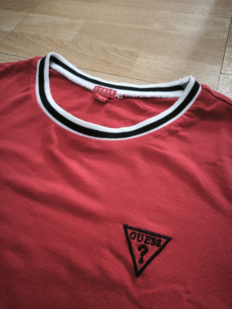 Guess red shirt (Category: Shirts) located in Manila. Submitted by wearforce (Listing ID 1467765574, Image 2). Description: Guess red shirt fit: small good condition color rate 10/10 349 + sf.
