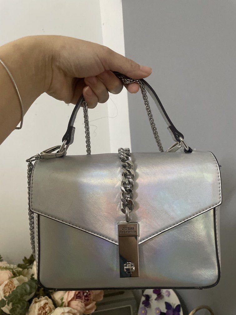 GUESS top handle detachable strap crossbody bag (Category: Cross-body Bags) located in Bacolor. Submitted by louiviellefinds (Listing ID 1467659436, Image 2). Description: This bag is so pretty! So classy ✨🩶.