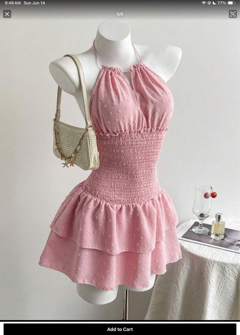 halter dress (Category: Dresses) located in Baguio. Submitted by eunicedeclutter (Listing ID 1467625721, Image 1). Description: never been used size small, shipping thru jnt i am a new seller please message me for more picture of the dress or if interested..