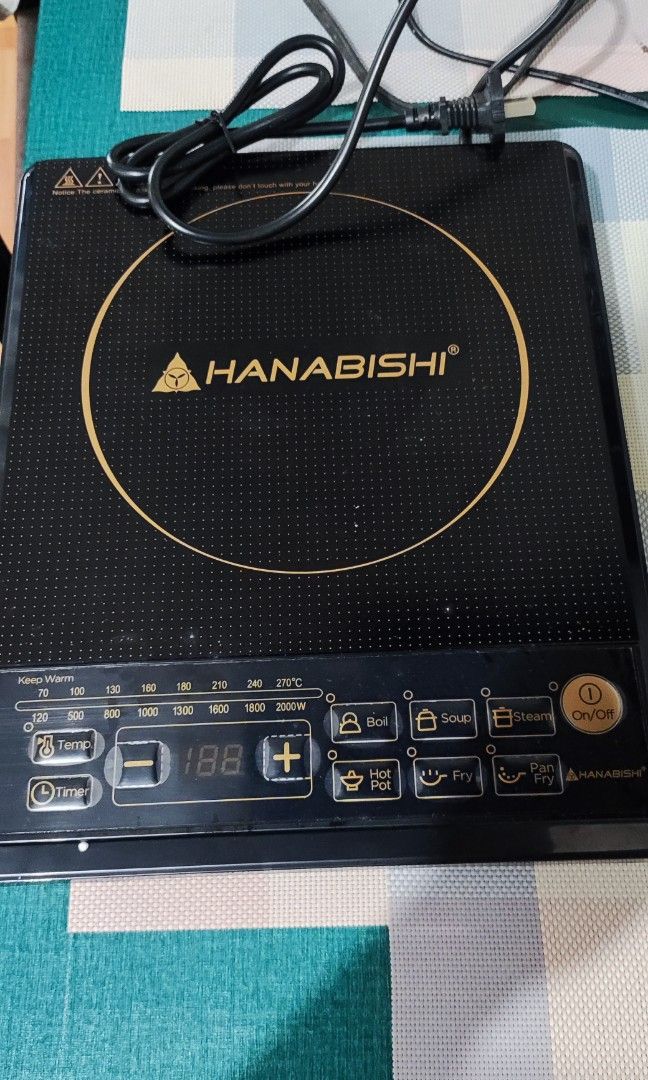 Hanabishi Induction Cooker (Category: Cookers) located in Manila. Submitted by spawe233 (Listing ID 1467610834, Image 2). Description: Hanabishi Induction Cooker HIC-90 Last Year namin binili namin at tsaka 2 times lang ginamit namin kasi may gas stove kami Price - 1000 to 1500 Philippine Pesos Meetup: Anywhere in Metro Manila Location: San Pablo City Laguna at pwede po ako mag-biyahe po.