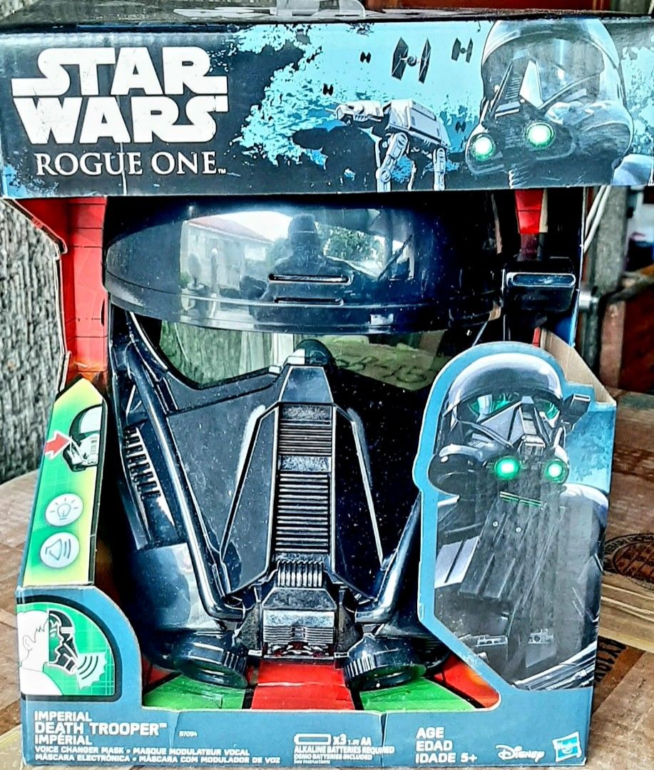 HASBRO Star Wars Voice Changer Mask (Category: Action & Battle Toys) located in Liloan. Submitted by angelyneroberts_171329 (Listing ID 1467626854, Image 3). Description: FOR SALE HASBRO Star Wars Voice Changer Mask DESCRIPTION : - 1:1 scale/half mask - Electronic effects powered by 3AA alkaline batteries. - 2015 The Force Awakens Kylo Ren Mask. - 2016 Rogue One Imperial Death Trooper Mask. - 2016 Rogue One Darth Vader Mask. - 2017 The Last Jedi 