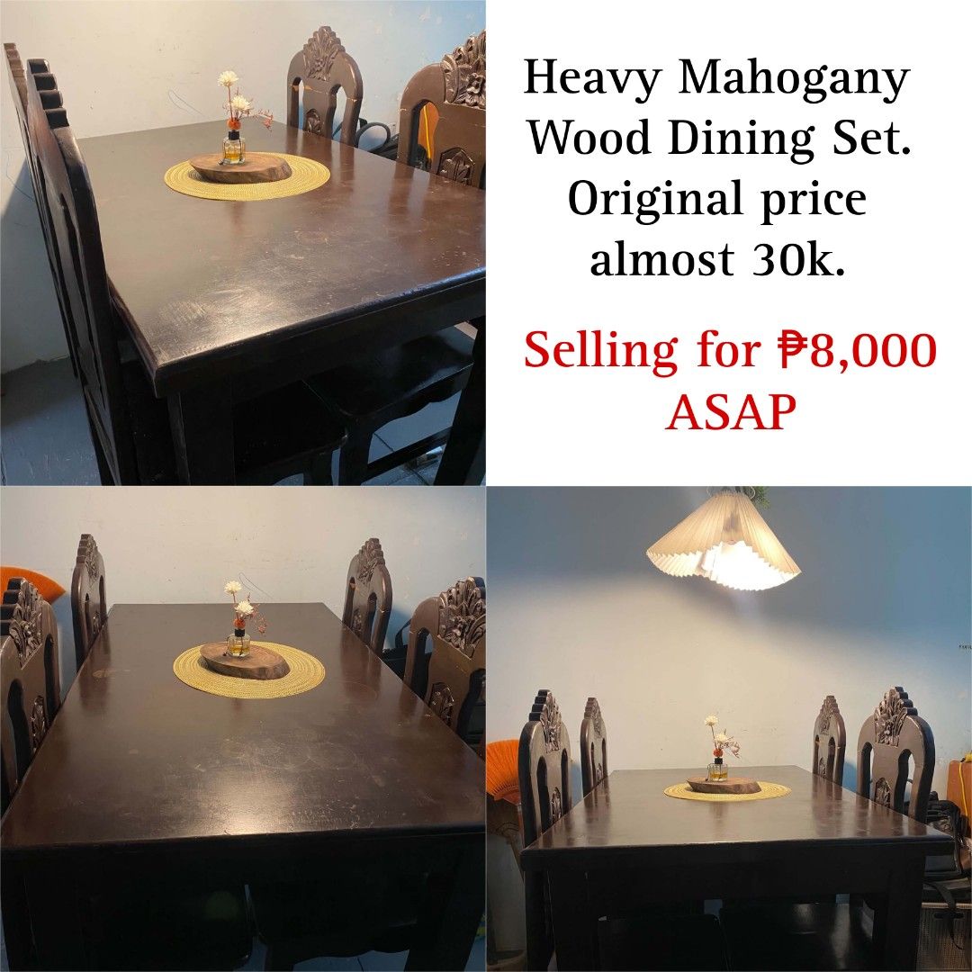 HEAVY MAHOGANY WOOD DINING SET (Category: Tables & Sets) located in San Fernando. Submitted by zobelgeorgieee (Listing ID 1467629906, Image 1). Description: .