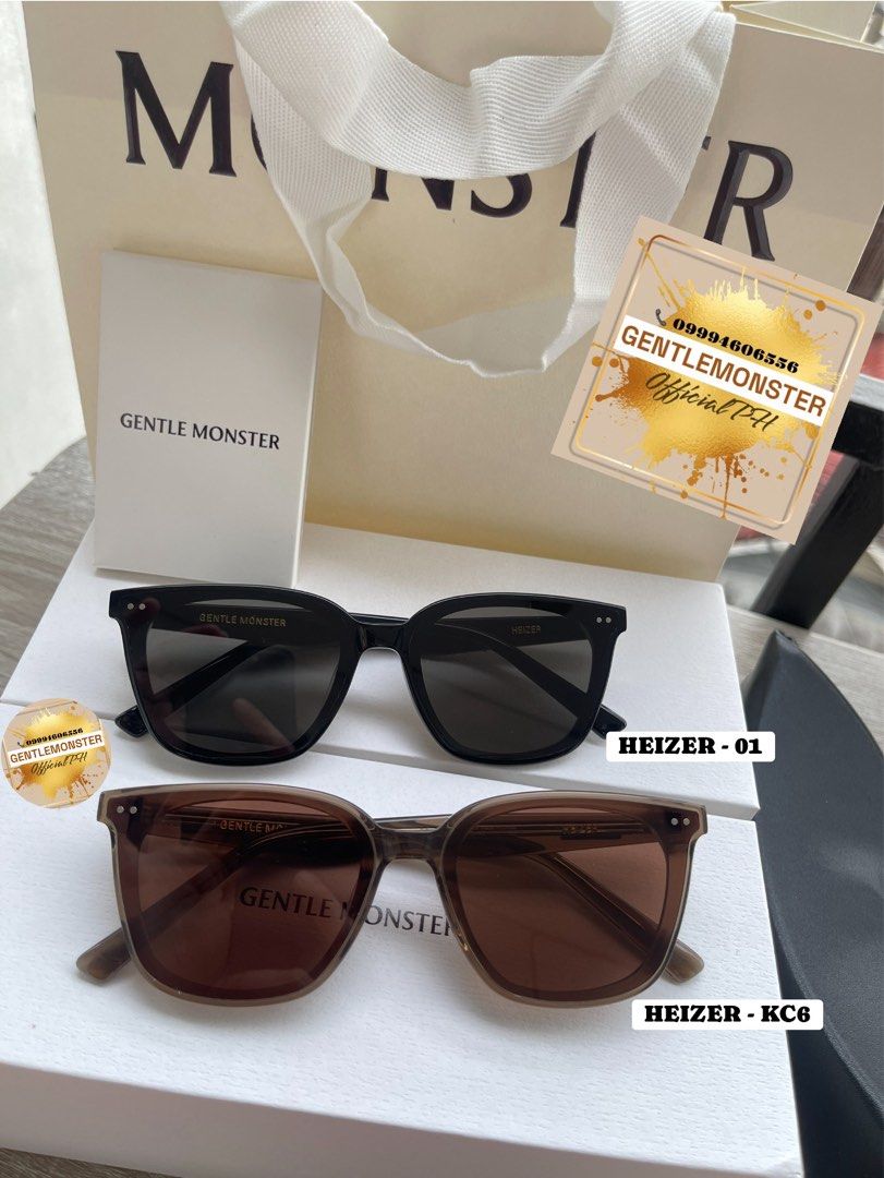 Heizer KC6 vs. Heizer 01 (Category: Sunglasses & Eyewear) located in Pasig City. Submitted by gentlemonsterph (Listing ID 1467647508, Image 1). Description: 𝐇𝐞𝐢𝐳𝐞𝐫 KC6 𝐯𝐬. 𝐇𝐞𝐢𝐳𝐞𝐫 01 — Two frames, two different moods. 🕶️✨ The Heizer KC6 offers a distinctive colorway for those who love a unique, fashion-forward look while the Heizer 01 is classic, sleek, and effortlessly versatile for everyday styling, Which one is your favorite? 🤎 
