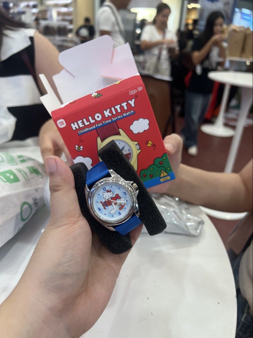 Hello Kitty Childhood Funtimes series watch (Category: Babies & Kids Fashion) located in Quezon City. Submitted by poshcloset100 (Listing ID 1467607289, Image 1). Description: Bought this as a blindbox but not my priority. Brand unused complete with box .