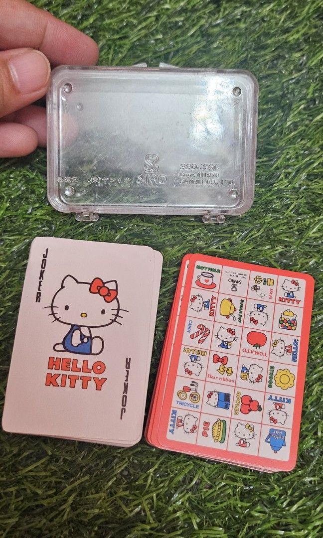 Hello kitty sanrio vintage playing cards (Category: Vintage Collectibles) located in Umingan. Submitted by liezelsona48963 (Listing ID 1467638840, Image 1). Description: hello kitty mini playing cards 52 pcs 4 inches mop gcash.