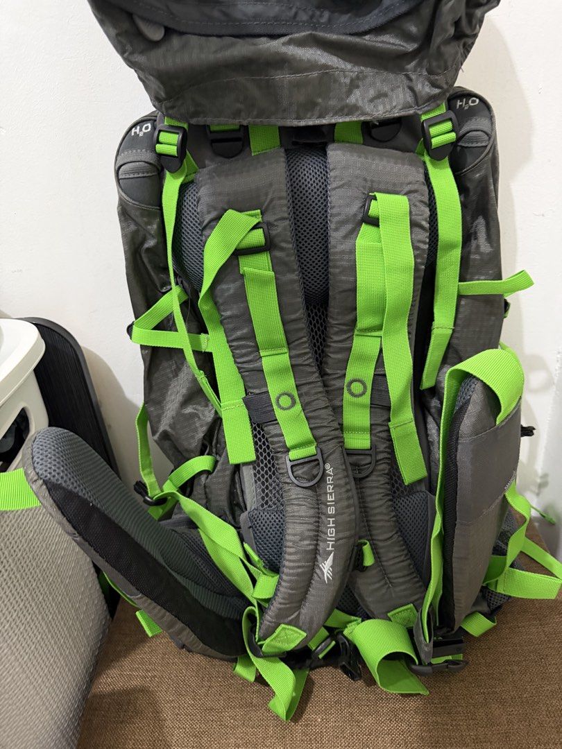 High Sierra Tangent 45 Backpack Grey Green (Category: Backpacks) located in Las Pinas. Submitted by xnnjnll (Listing ID 1467768069, Image 2). Description: Selling a High Sierra Tangent 45L hiking/hiking backpack. Super crisp condition! Purchased and kept in storage, never actually used. Features: 45-Liter capacity (ideal for multi-day hikes, camping, or backpacking) Top-loading main compartment with built-in "Survival Essentials" reference lid Hy