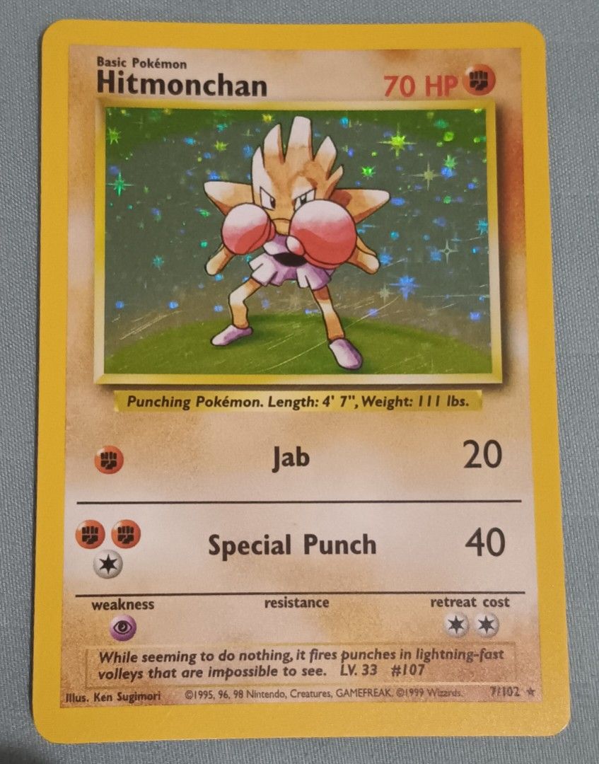 Hitmonchan 7/102 Rare (Category: Raw Singles) located in Makati City. Submitted by sir.jayar (Listing ID 1467773547, Image 1). Description: Price is based from Collectr. Mode of payment: Cash or GCash Meet Up: San Lorenzo Place Makati Mondays and Tuesdays only 10am-5pm.