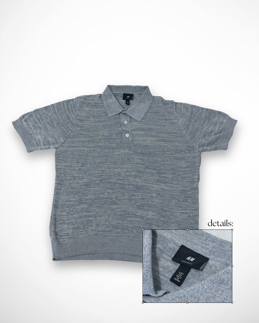 H&M Blue Melange Regular Fit Fine-Knit (Category: Tshirts & Polo Shirts ) located in Angeles City. Submitted by giaaacl101111 (Listing ID 1467756186, Image 2). Description: Size: Small Dimes: 20 1/2 Width 24 1/2 Length Condition: 8.5/10.
