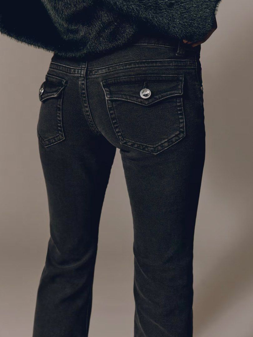 H&M Rhinestone Flared Low Jeans (Category: Jeans) located in Bacolod City. Submitted by youngforest.580e22 (Listing ID 1467807165, Image 3). Description: Used Once. Size: 32 Price is Negotiable..