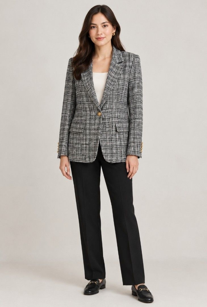 H&M Textured Single Breasted Blazer (Category: Coats, Jackets and Outerwear) located in Angeles City. Submitted by miss_independent01 (Listing ID 1467742681, Image 1). Description: H&M Textured Single Breasted Blazer Width: 23.5 (XL on tag) Length: 29 Sleeve: 24 Shoulder: 16 MOP: Gcash ✅ Mine Now, Pay Now ✅ First to Pay, Gets the Item 📍 PAMPANGA Courier: JnT 🚚🚚 PM 💌.