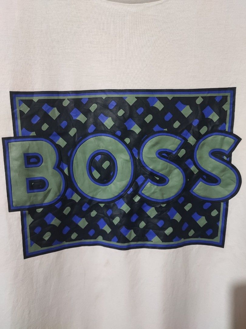 HUGO BOSS BIG LOGO TEE (Category: Tshirts & Polo Shirts ) located in Iloilo. Submitted by gooddimes (Listing ID 1467763057, Image 2). Description: Hugo Boss Big Logo Tee Authentic Tiburt 353 Tee Size on tag: XXL Dimes: 23Wx32L Issue/s: None, need wash Color rate: 9.5/10 Excellent condition ₱1,500 Reminders: - All items are thrifted, please manage your expectations - Color may vary due to lighting - Please wash before using the item - Due to diffe