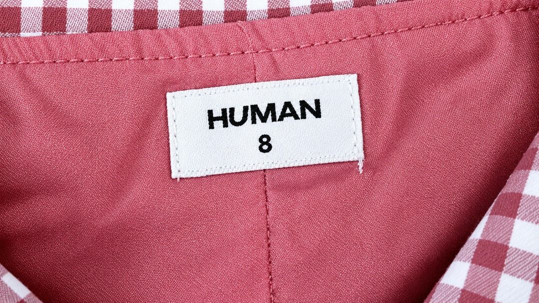 HUMAN Pink Gingham Check Cropped Jacket (autumn jacket) (Category: Coats, Jackets and Outerwear) located in Quezon City. Submitted by pyress (Listing ID 1467638543, Image 2). Description: - Brand: HUMAN - Style: Pink and white gingham cropped jacket - Size: Tagged size 8 - Details: Button-up front, classic lapel collar, long sleeves - Lining: Fully lined with matching dusty rose fabric - Condition: Clean inside and out, excellent ready-to-wear co